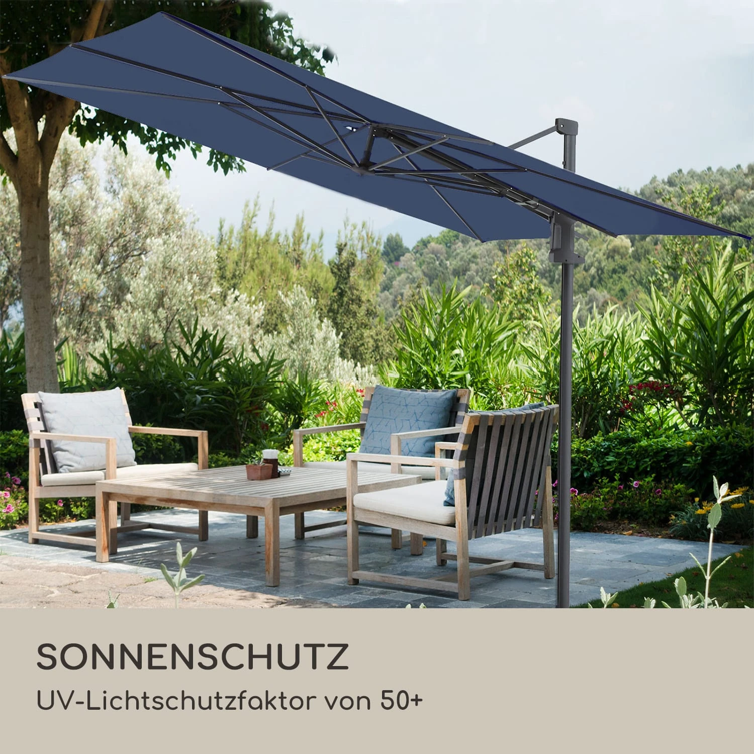 Saint-Tropez Ampelschirm 3-Achsen-Rotation 360° Drehbar 3 X 3,55 M UV-Schutz 50+ 7 Saint-Tropez Ampelschirm 3-Achsen-Rotation 360° Drehbar 3 X 3,55 M UV-Schutz 50+ – Bild 5