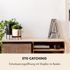 Thorn Blumentopf Mit Ständer 50er Jahre Stil 2er-Set Akazie 19,6x20x19,6 Cm -Wundervoller Gartenladen 10038441 de 0003 usp