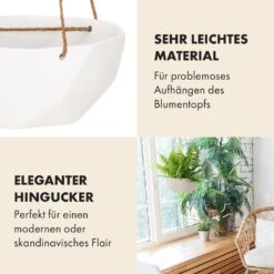 Laren Blumenampel Ø 28 Cm Polystone Mit Naturseilen -Wundervoller Gartenladen 10038487 de 0003 usp