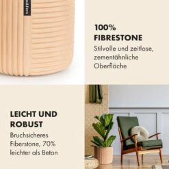 Hasselt Blumentopf Polystone Pflanzenfreundlich Handgemacht 3D-Optik -Wundervoller Gartenladen 10038548 de 0003 usp