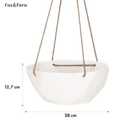 Laren Blumenampel Ø 28 Cm Polystone Mit Naturseilen 2er-Set -Wundervoller Gartenladen 10038552 yy 0005 usp