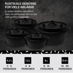 Guernsey Premium Dutch Oven 6.0 BBQ-Topf Gusseisen Größe M / 6 Qt -Wundervoller Gartenladen 10038638 de 0006 usp