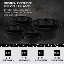 Guernsey Premium Dutch Oven 6.0 BBQ-Topf Gusseisen Standfüße Größe M / 6 Qt 14 Guernsey Premium Dutch Oven 6.0 BBQ-Topf Gusseisen Standfüße Größe M / 6 Qt -Wundervoller Gartenladen 10038642 de 0006 usp