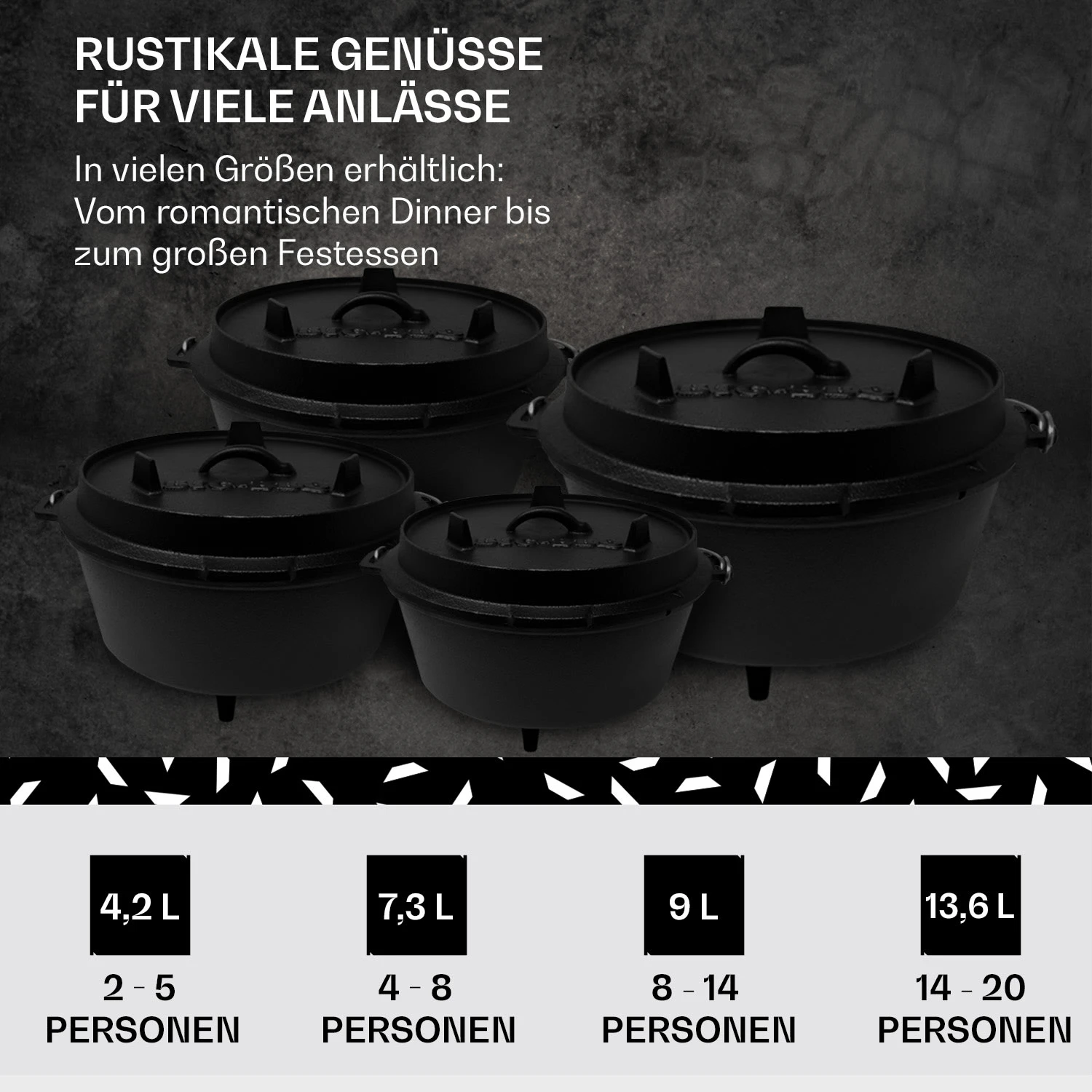 Guernsey Premium Dutch Oven 6.0 BBQ-Topf Gusseisen Standfüße Größe M / 6 Qt 8 Guernsey Premium Dutch Oven 6.0 BBQ-Topf Gusseisen Standfüße Größe M / 6 Qt – Bild 6