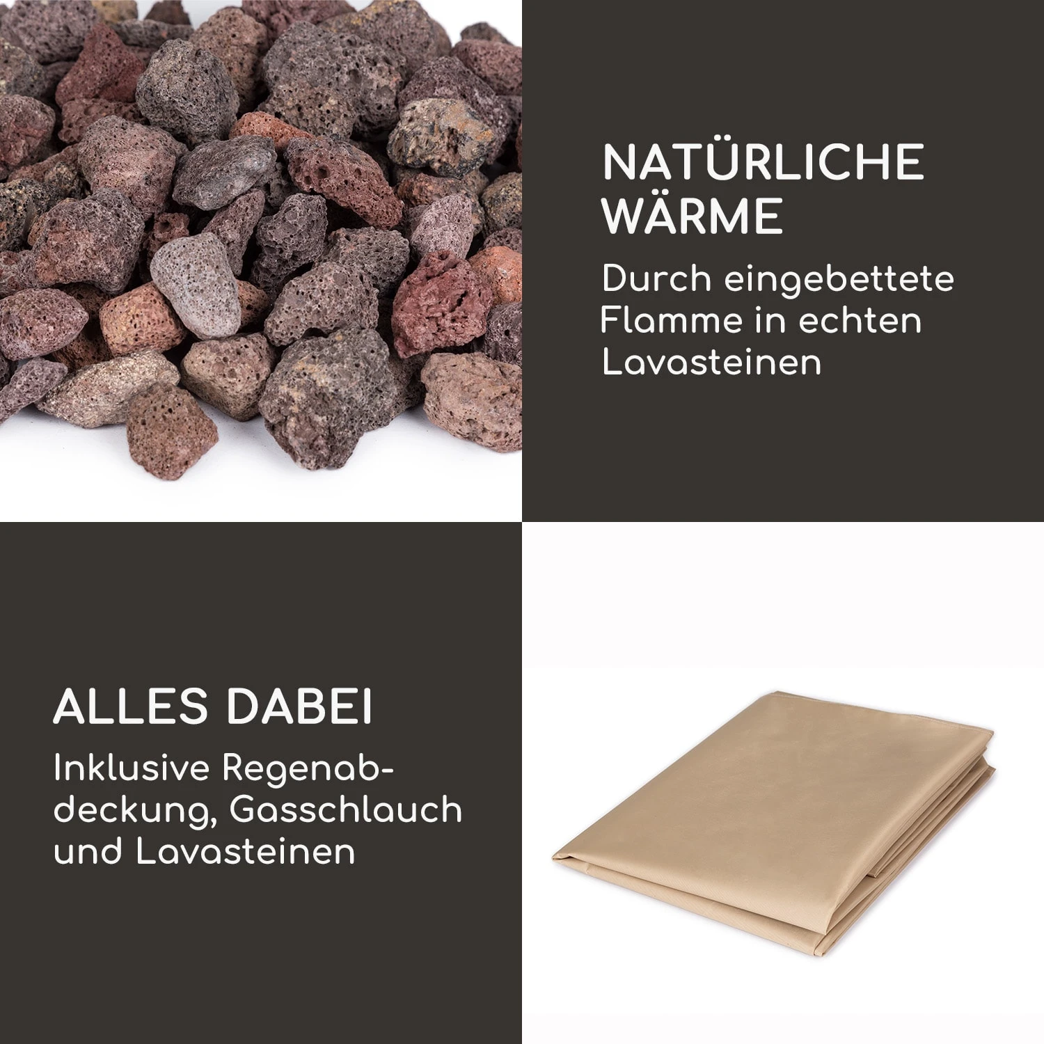 Pilos Gas-Feuerstelle 40.000BTU/13kW Abdeckung Edelstahlbrenner 8 Pilos Gas-Feuerstelle 40.000BTU/13kW Abdeckung Edelstahlbrenner – Bild 6