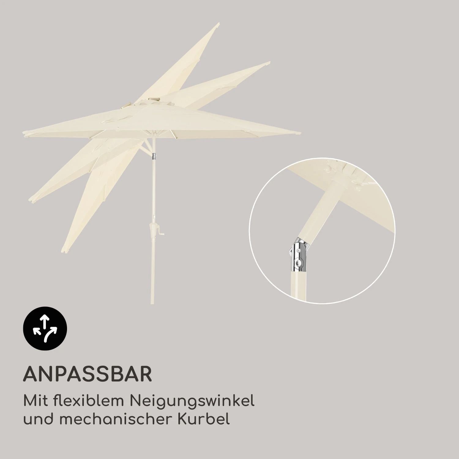 Blumfeldt Calais Sonnenschirm LED Aluminium-Rahmen Polyester-Bespannung UV 50 6 Blumfeldt Calais Sonnenschirm LED Aluminium-Rahmen Polyester-Bespannung UV 50 – Bild 4