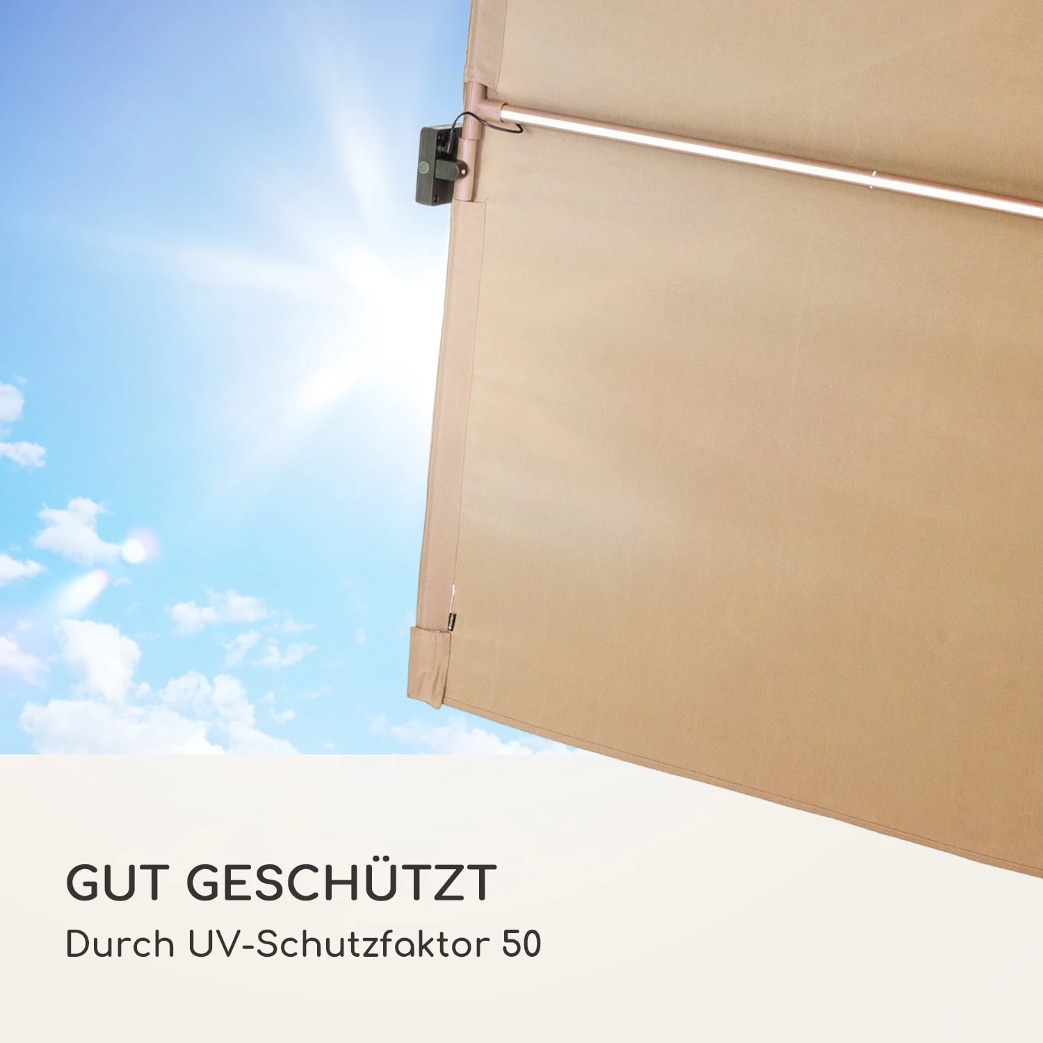 Blumfeldt Bayonne Sonnenschirm 130 X 180 Cm Polyester UV 50 Solar LED 10 Blumfeldt Bayonne Sonnenschirm 130 X 180 Cm Polyester UV 50 Solar LED – Bild 8