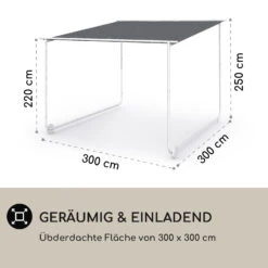 Nantes Pavillon Gazebo Sonnendach 3x3m Polyester Stahlrahmen UV50+ Bodenrollen 10 Nantes Pavillon Gazebo Sonnendach 3x3m Polyester Stahlrahmen UV50+ Bodenrollen -Wundervoller Gartenladen 10040107 de 0004 logo