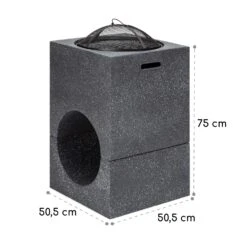 Blumfeldt Monolith Feuerschale Mit Grill MGO & Stahlschale Inkl. Funkenschutz -Wundervoller Gartenladen 10040240 yy 0007 dimensions