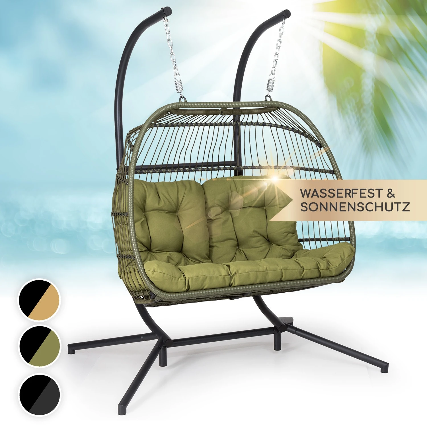 Biarritz Double Hängesessel Zweier PE Aluminium Polyrattan 260 Kg 3 Biarritz Double Hängesessel Zweier PE Aluminium Polyrattan 260 Kg