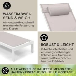 Lucca Lounger Liegestuhl Polyester Aluminium 4-Stufen 10 Lucca Lounger Liegestuhl Polyester Aluminium 4-Stufen -Wundervoller Gartenladen 10041236 de 0003 usp